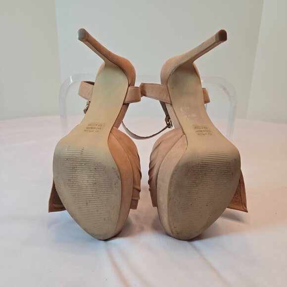 ALDO Women's Sublimity Suede Open Toe Platform Heels/Stilettos Sz: 8 Taupe - Picture 7 of 12